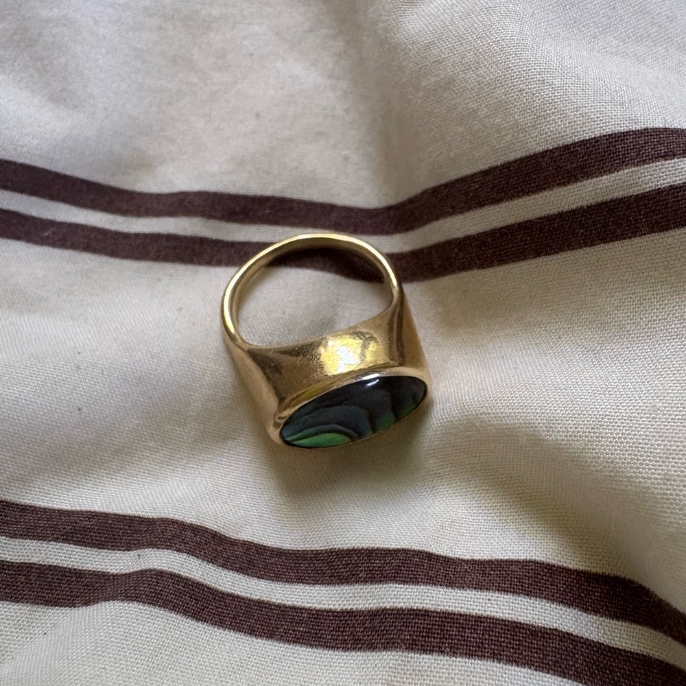 Luiny Abalone Pinky Signet Ring - Picture 2 of 7